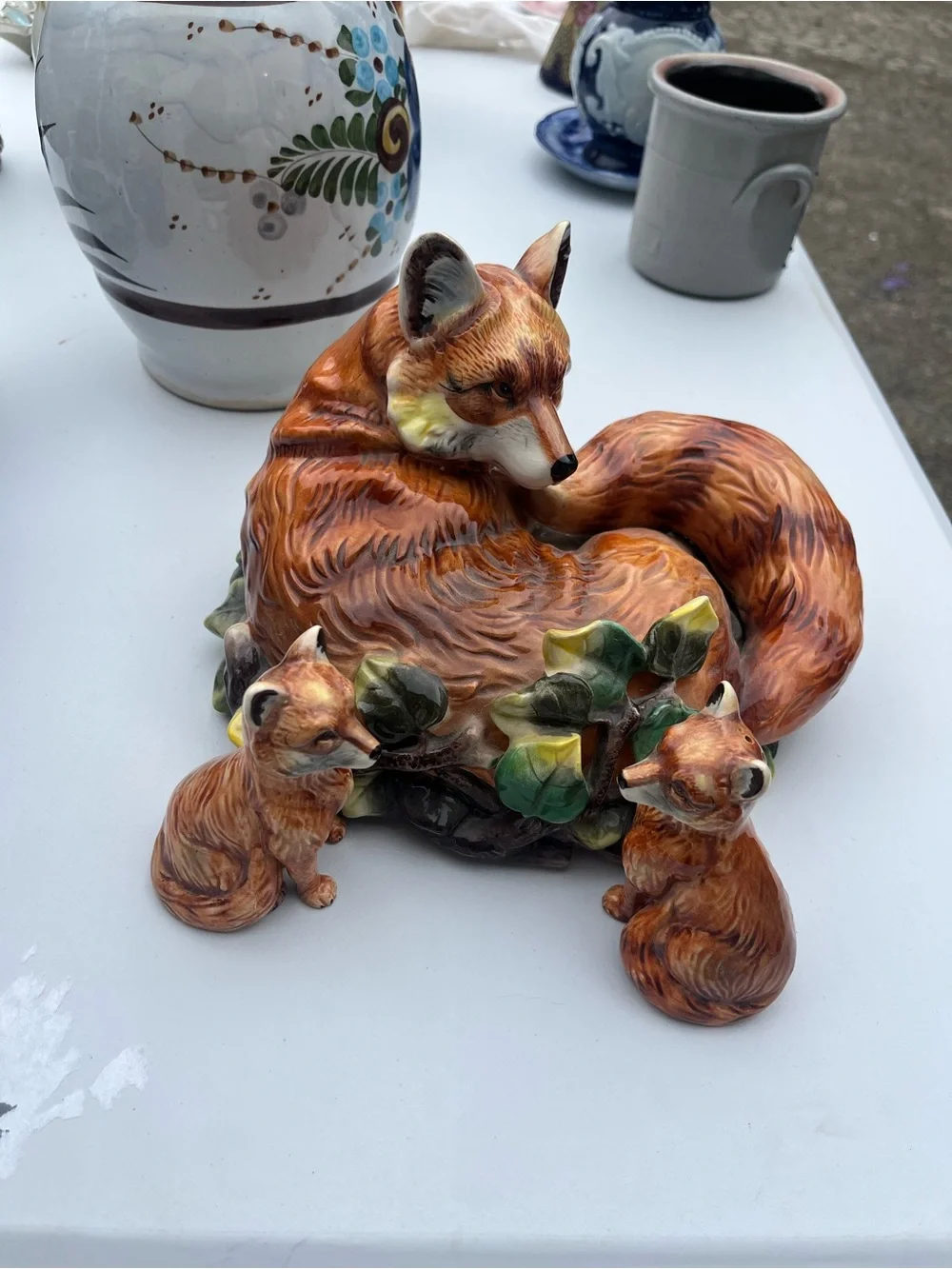 Fox Family Porcelain Salt and Pepper shakers